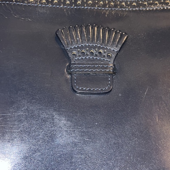 Perry Ellis vintage Navy Blue & gold tone cross body bag - Picture 6 of 12